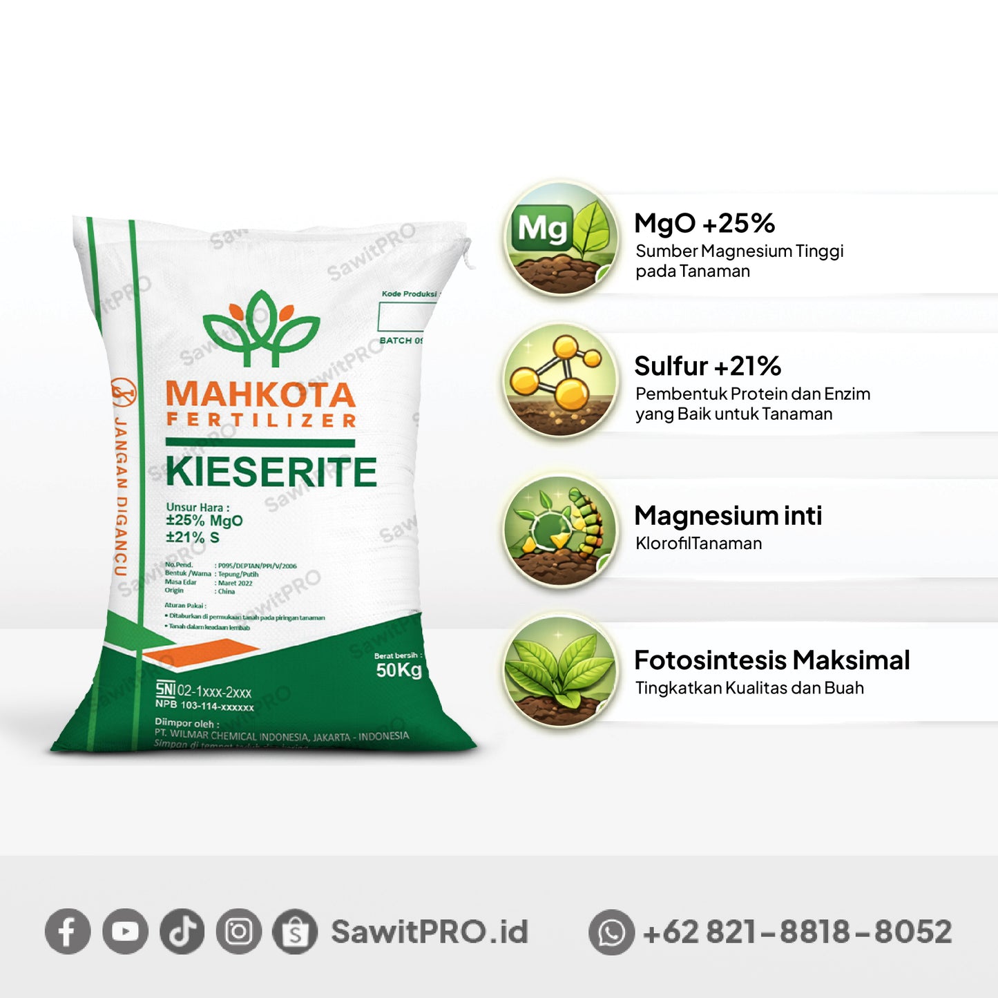 Kieserite Mahkota 50kg (GROSIR)