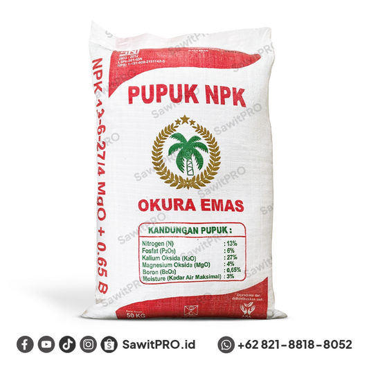 NPK Okura Emas 13-6-27-4 MGO+0.5B 50kg (Toko Keliling)