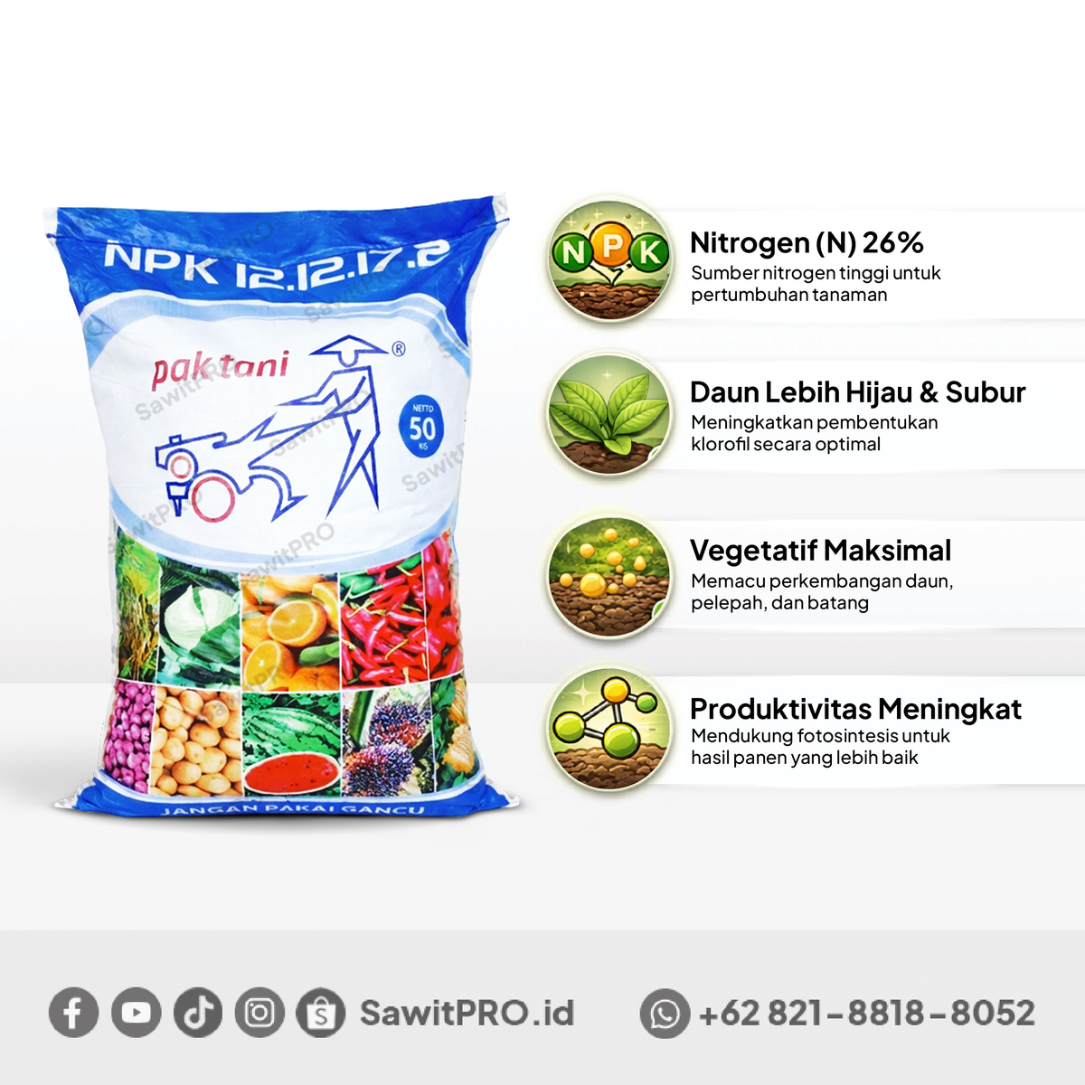 NPK 12-12-17-2 Pak Tani 50kg (GROSIR)