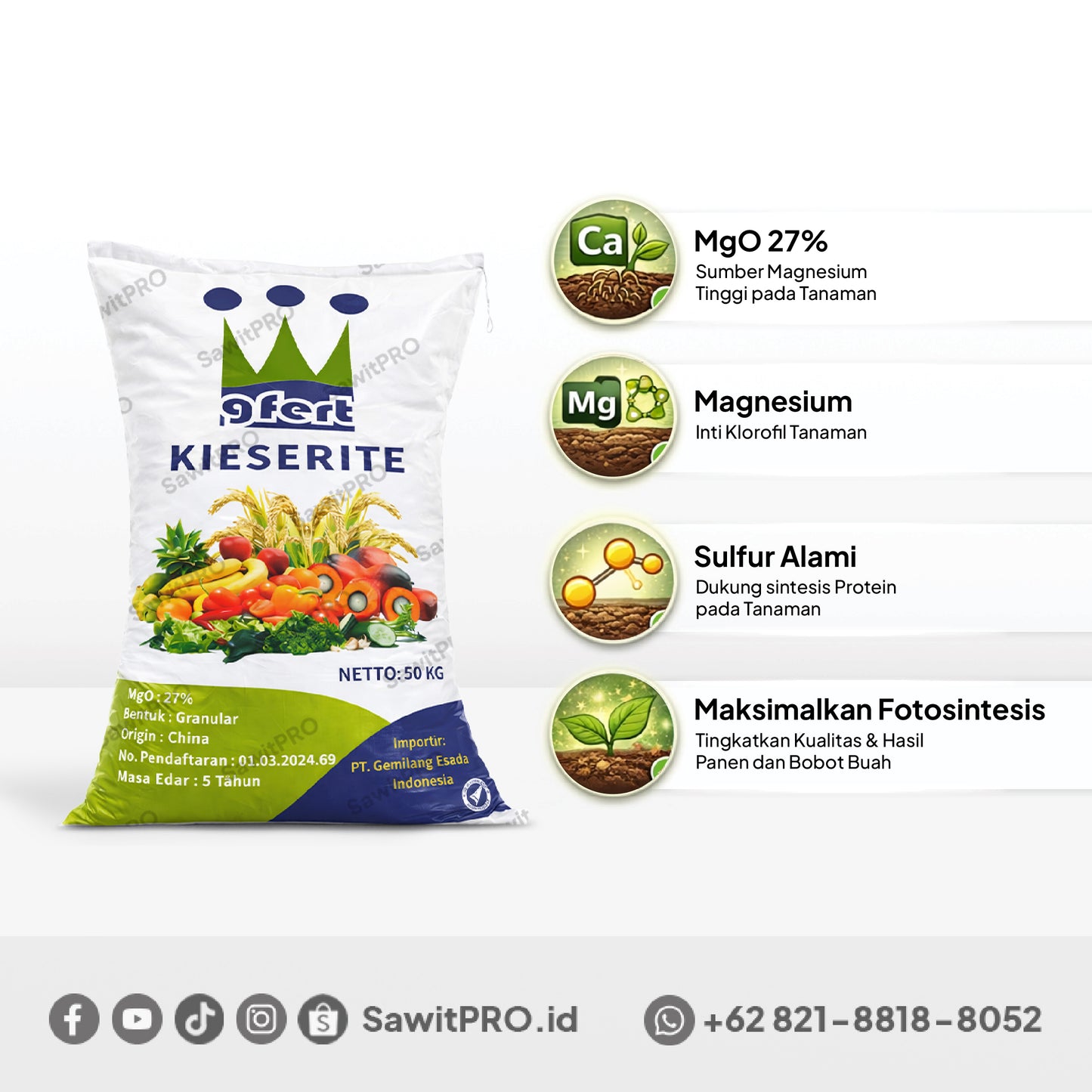Kieserite GFert Granul 50kg (GROSIR)