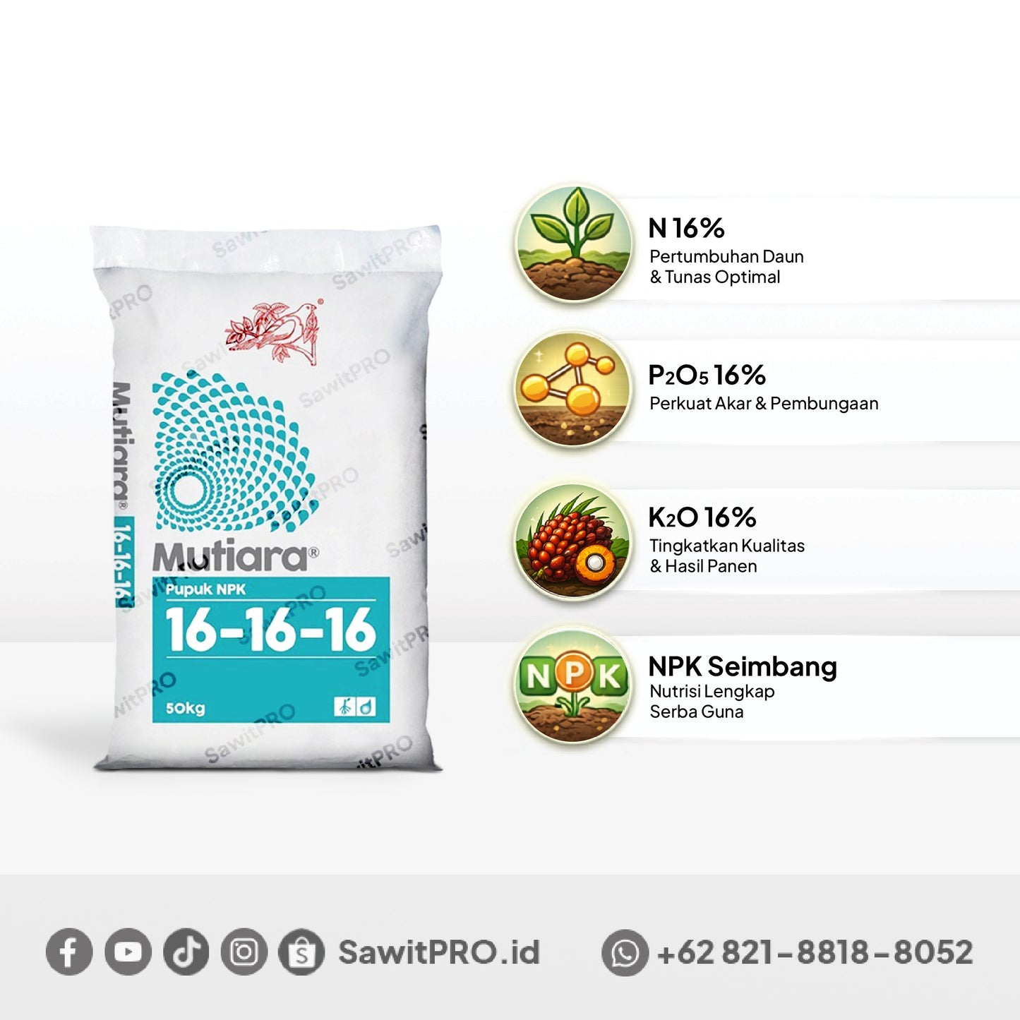 NPK Mutiara 16-16-16 50kg