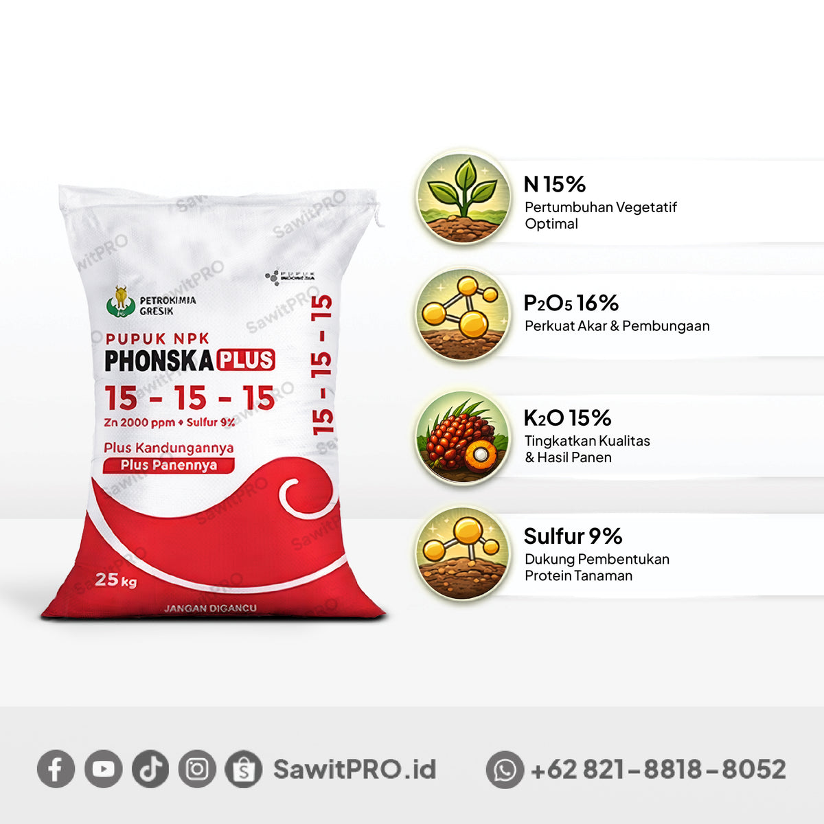 NPK Phonska Plus 15-15-15 25kg (GROSIR)