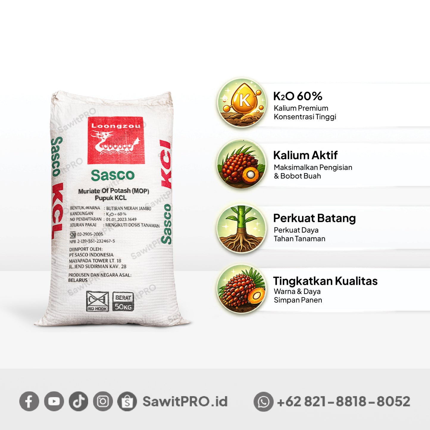 MOP/KCL Sasco 50kg (Toko Keliling)